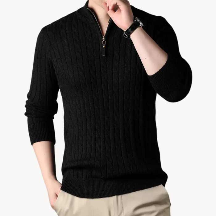 Anselmo | Pullover Malha Zíper Curto