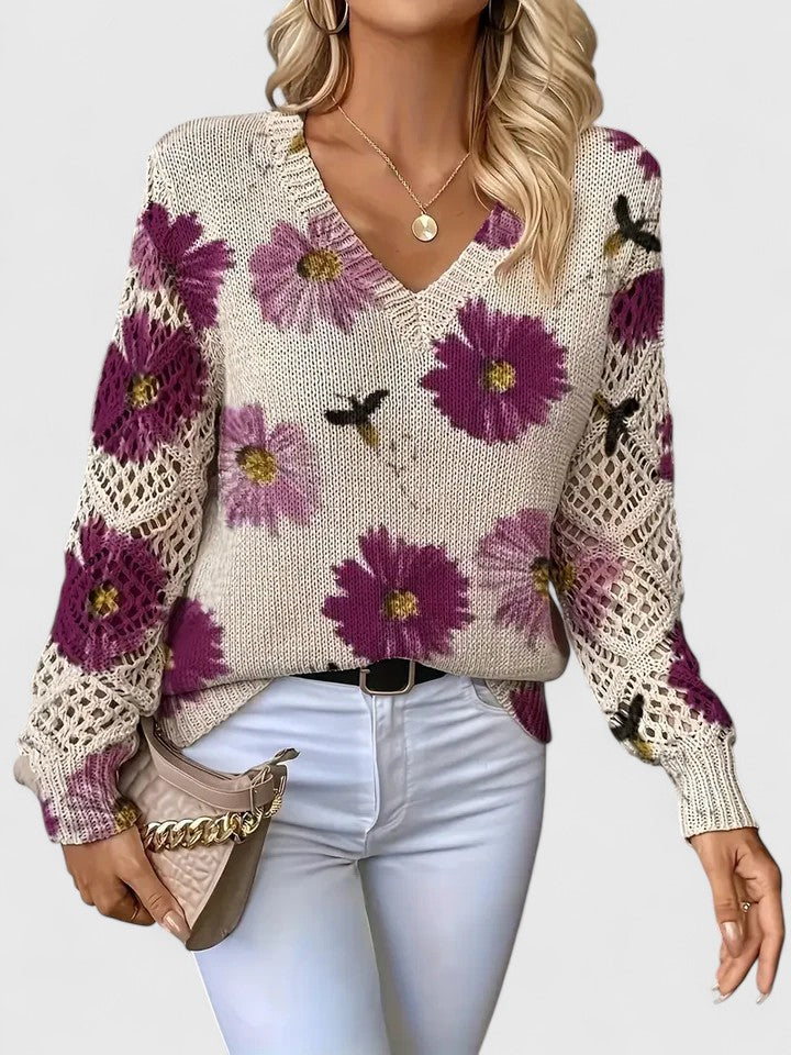 Mafalda | Camisola de malha com padrão floral