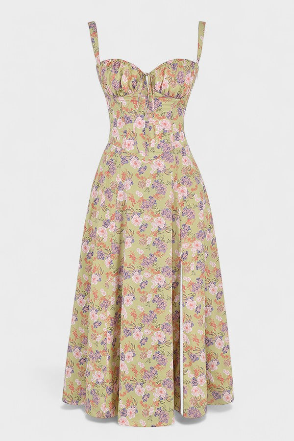 Nélia | Vestido Floral com Corpete Ajustado