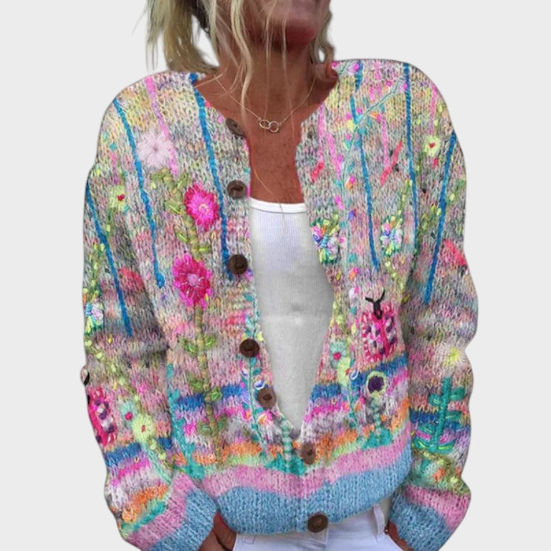 Sónia | Cardigan Floral de Outono