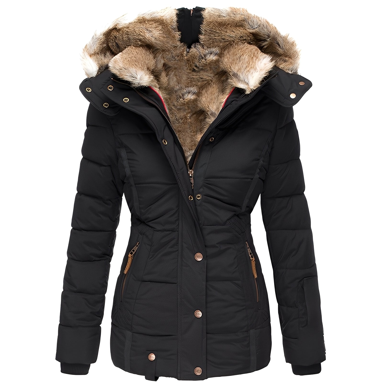 Lucinda | Casaco slim-fit elegante com gola de pelo