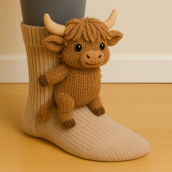 Julieta | Meias de Malha Macias com Animal 3D