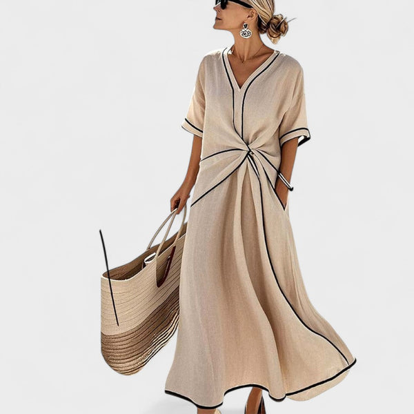 Leocádia | Vestido largo às riscas