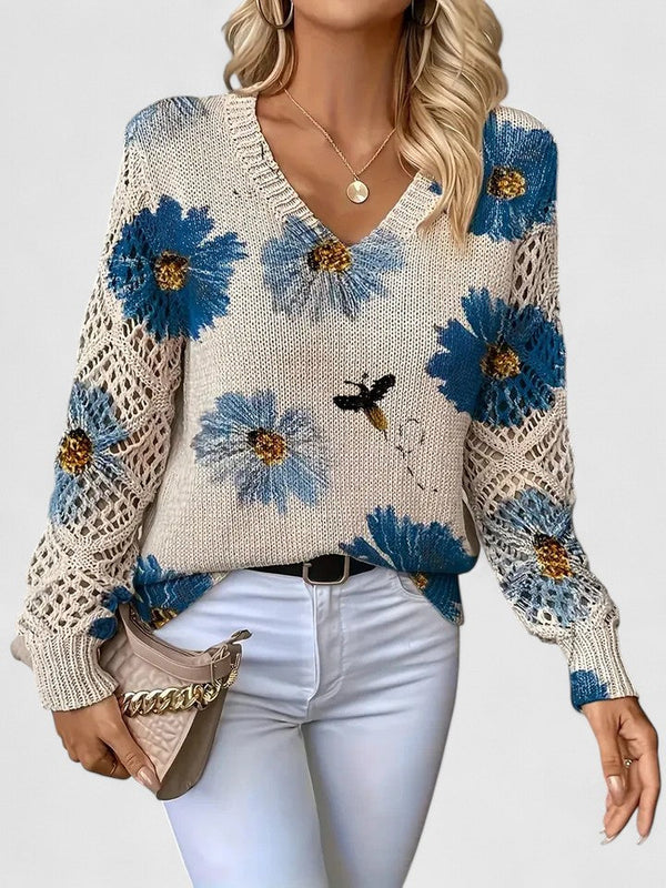 Mafalda | Camisola de malha com padrão floral