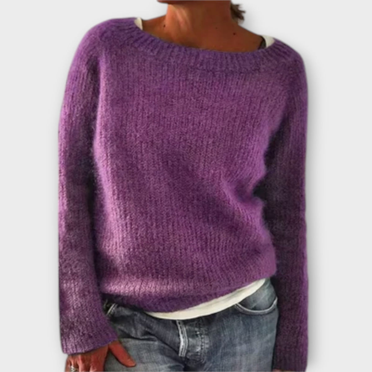 Nídia | camisola de malha de cor única