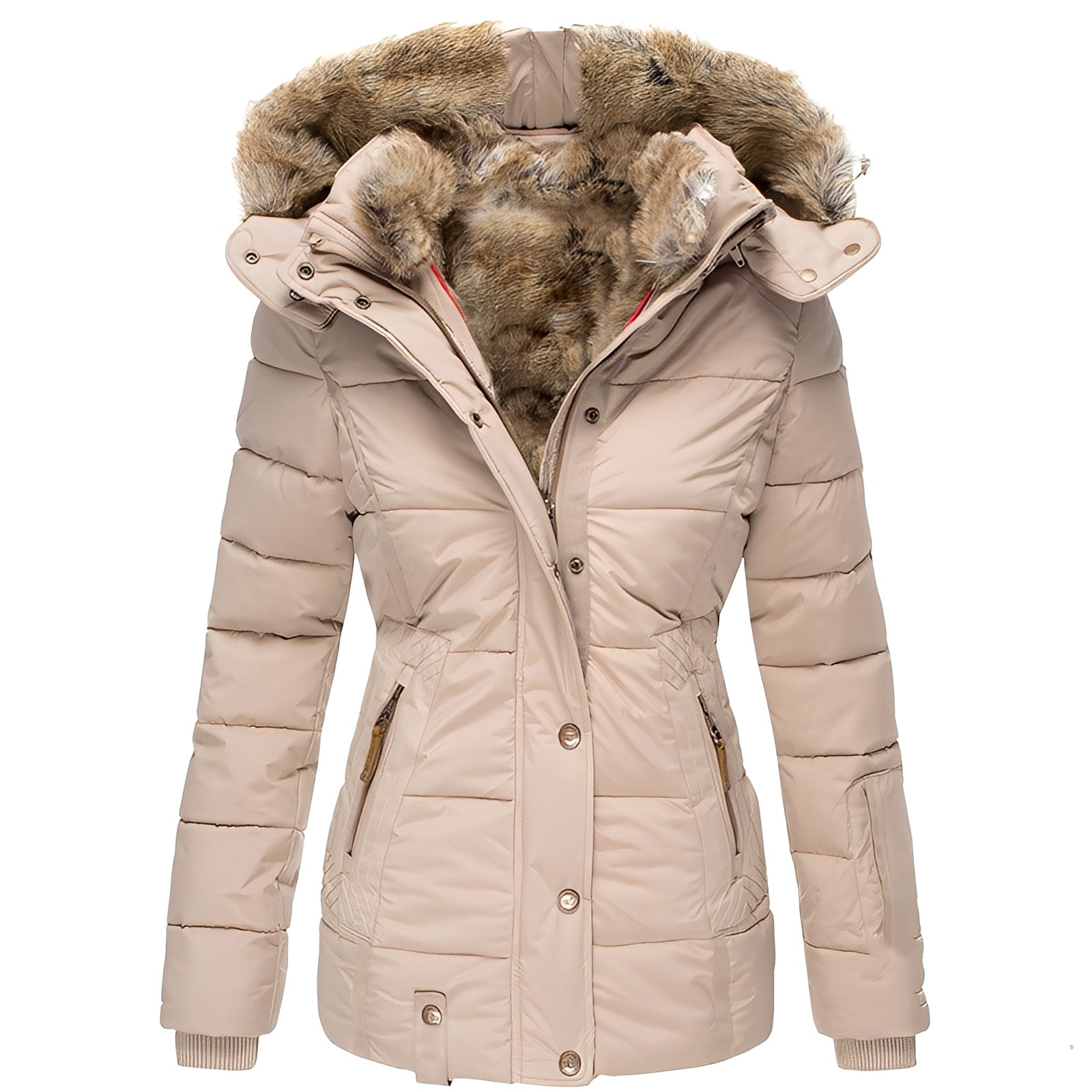 Lucinda | Casaco slim-fit elegante com gola de pelo
