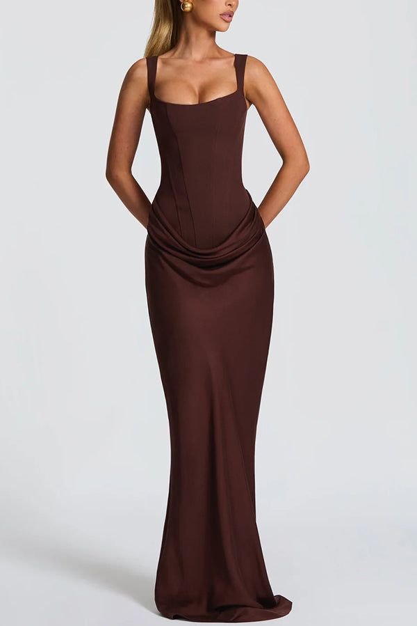 Sónia | Vestido maxi com decote quadrado