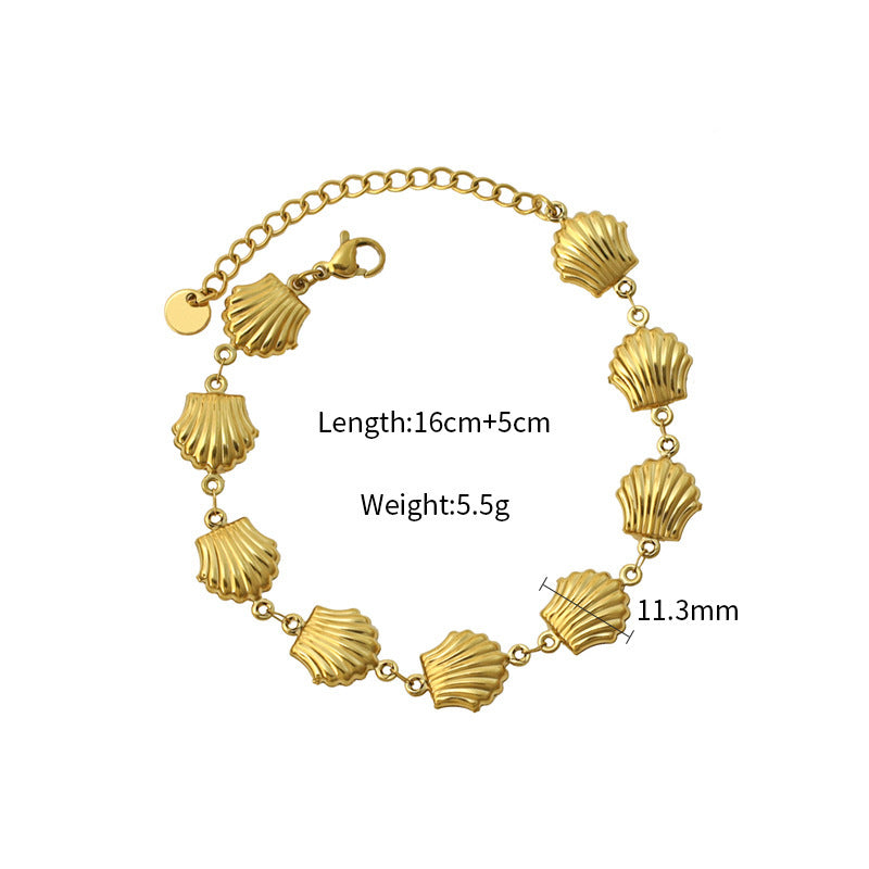 Rufina | Pulseira Dourada com Conchas
