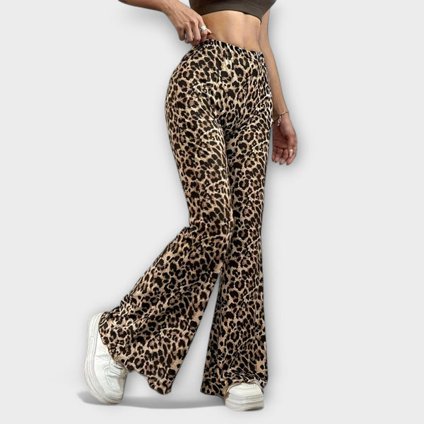 Verónica | Calças com corte de leopardo