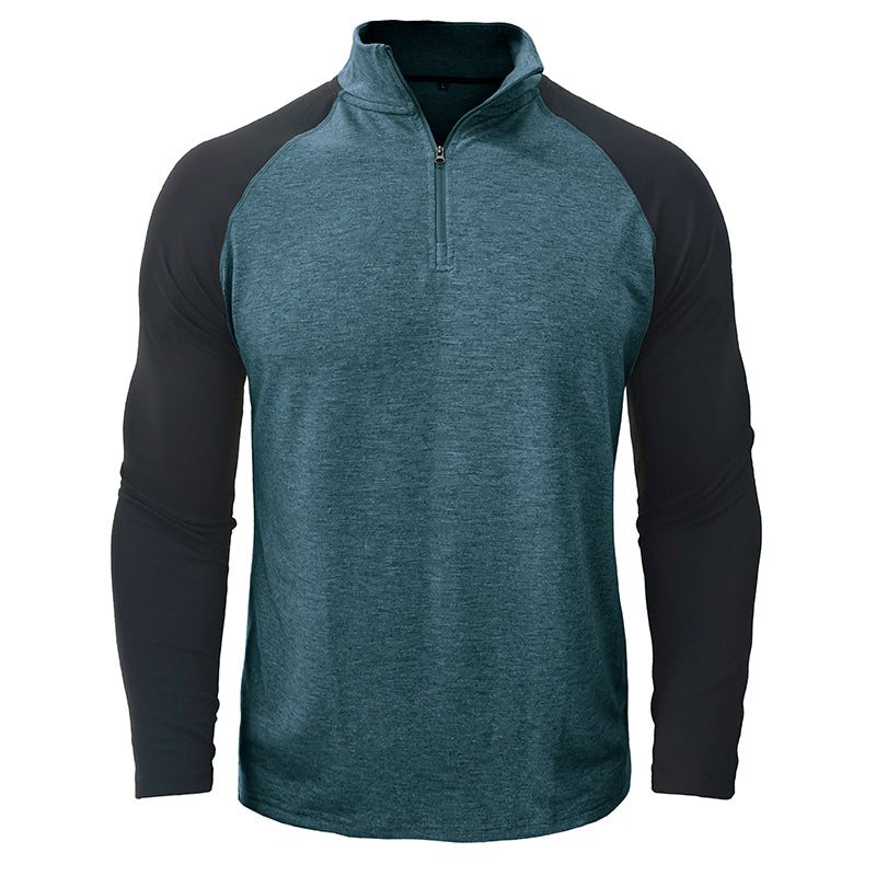 Pullover de algodão com gola subida