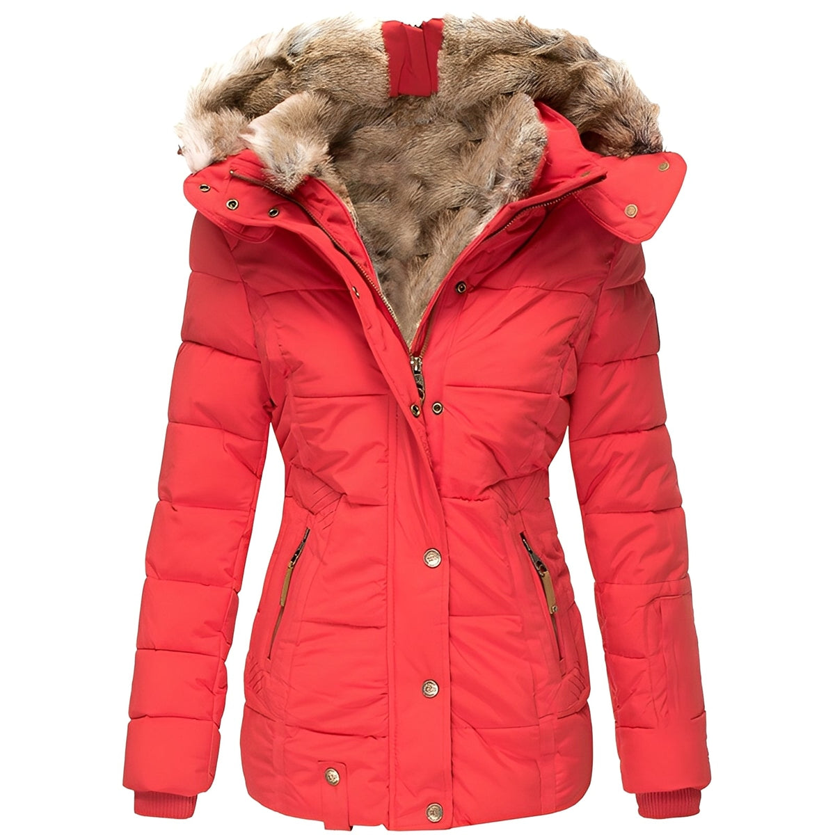 Lucinda | Casaco slim-fit elegante com gola de pelo