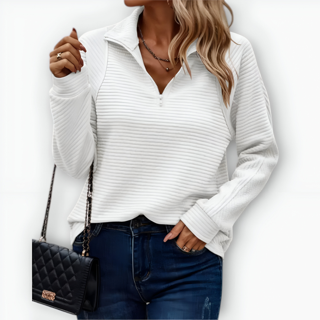 Nídia | Camisola elegante com meio fecho