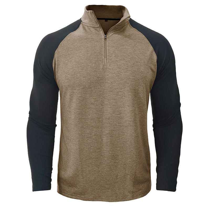 Pullover de algodão com gola subida