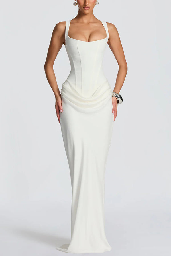 Sónia | Vestido maxi com decote quadrado