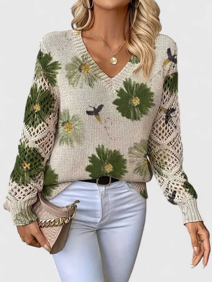 Mafalda | Camisola de malha com padrão floral