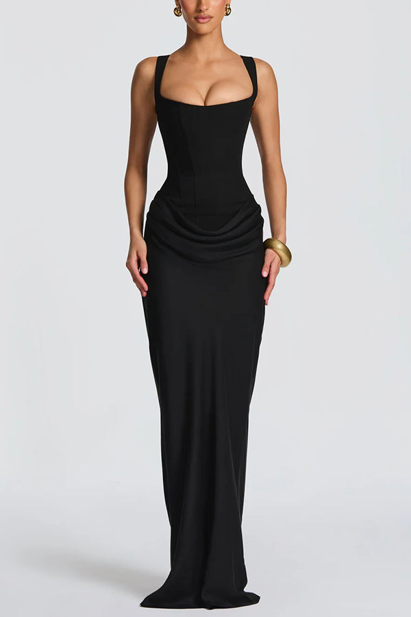 Sónia | Vestido maxi com decote quadrado