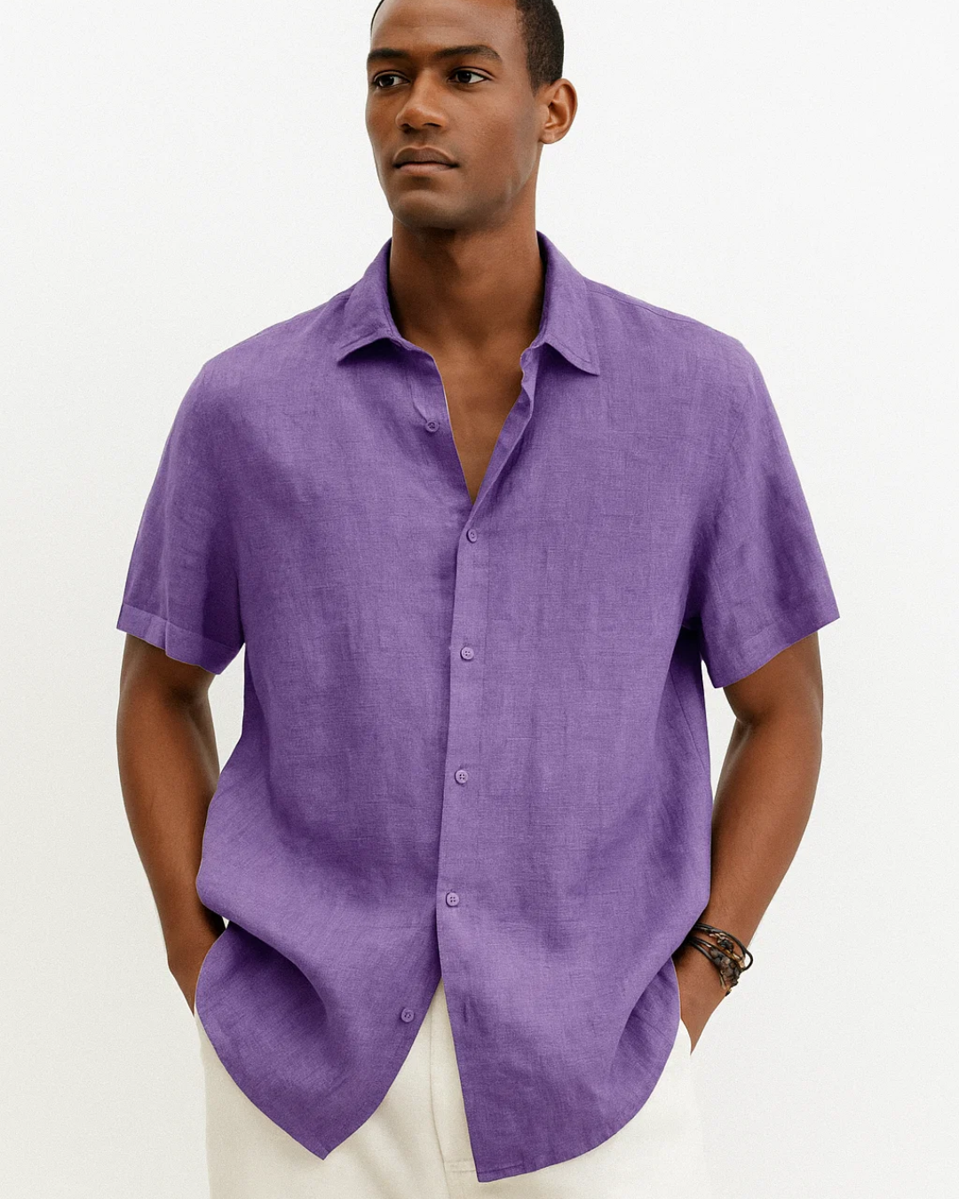 Camisa de Botão | Colarinho Aberto
