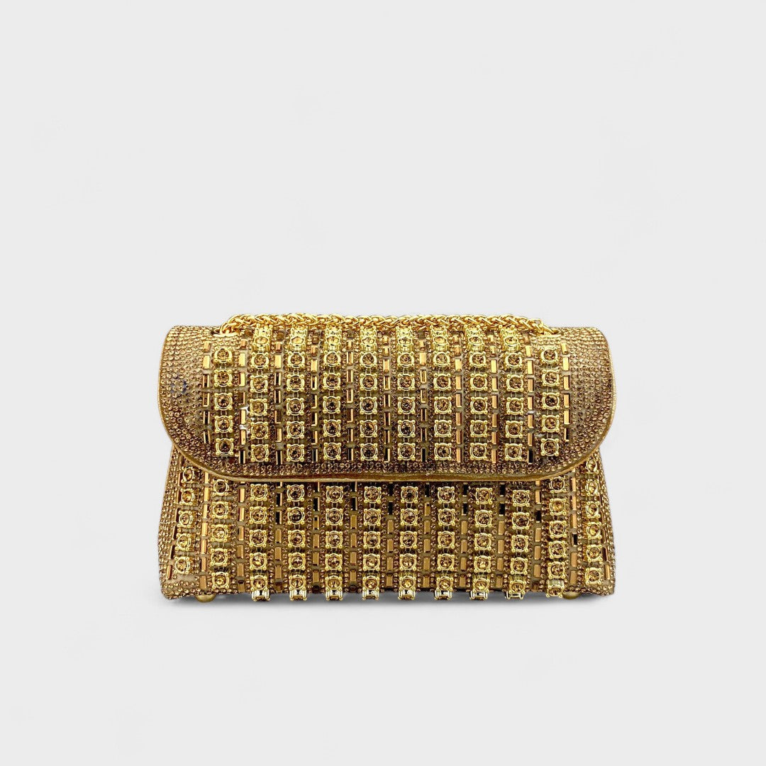 Dulce | Mala de ombro com corrente elegante e diamantes coloridos