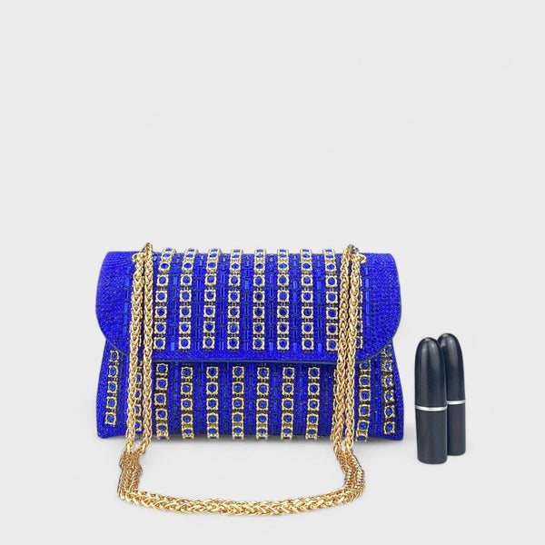 Dulce | Mala de ombro com corrente elegante e diamantes coloridos