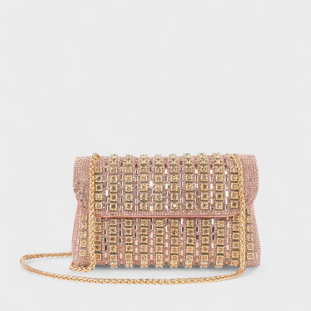 Dulce | Mala de ombro com corrente elegante e diamantes coloridos