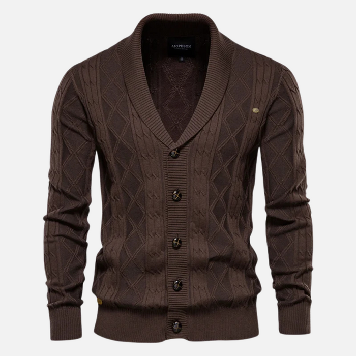 Damião | Cardigan Argyle Mistura Suave