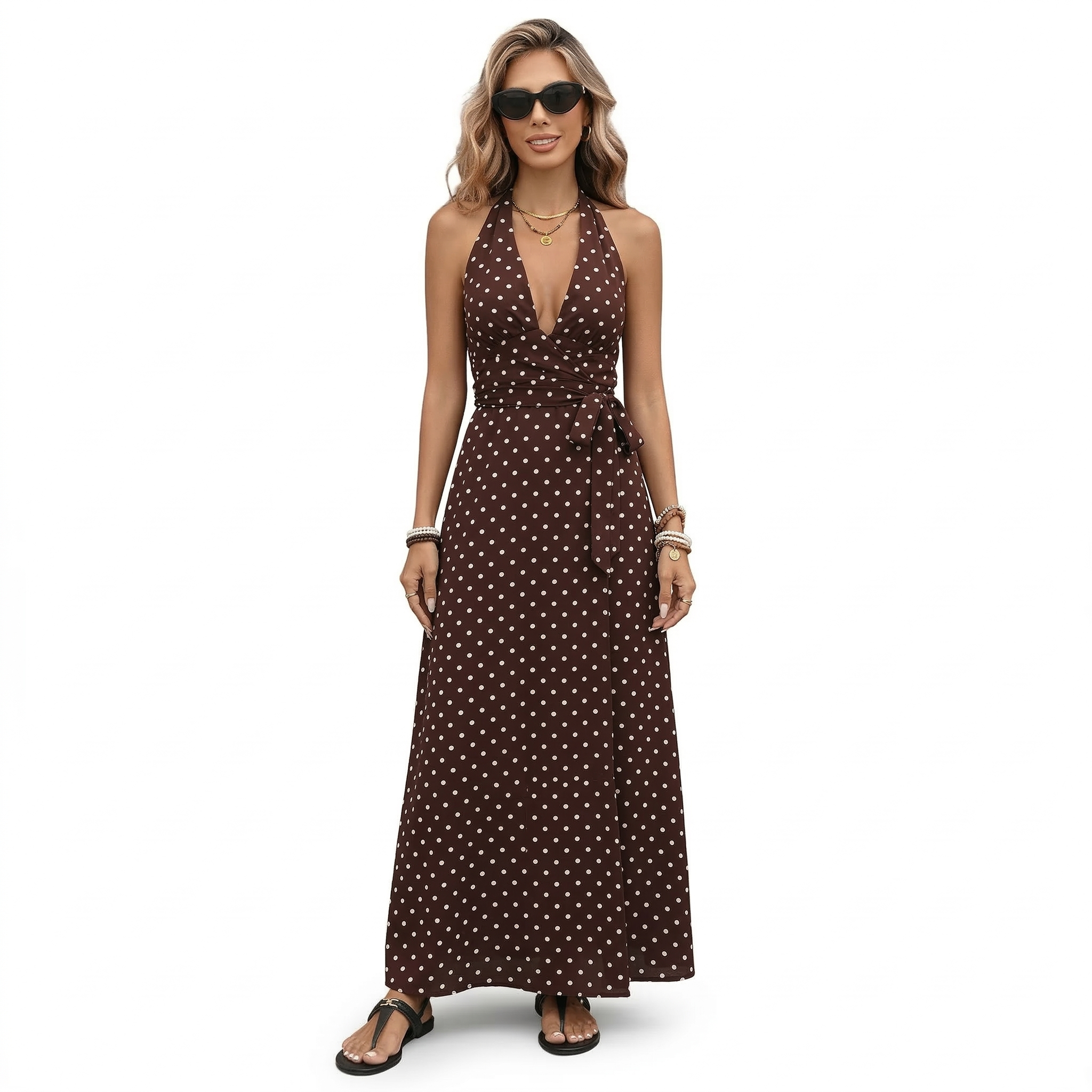 Gisela | Vestido Maxi às Bolinhas