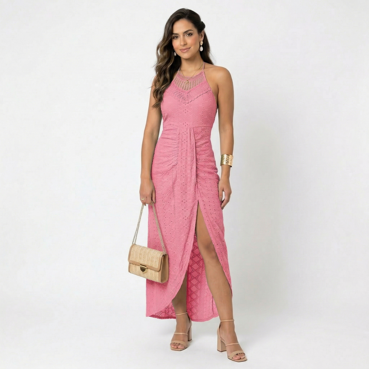 Elvira | Vestido Midi com Decote Transpassado