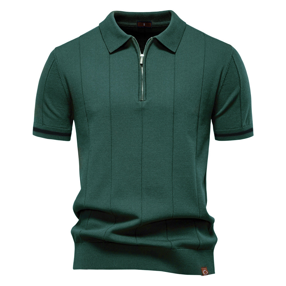 Polo de Meio Zíper | Textura Vertical