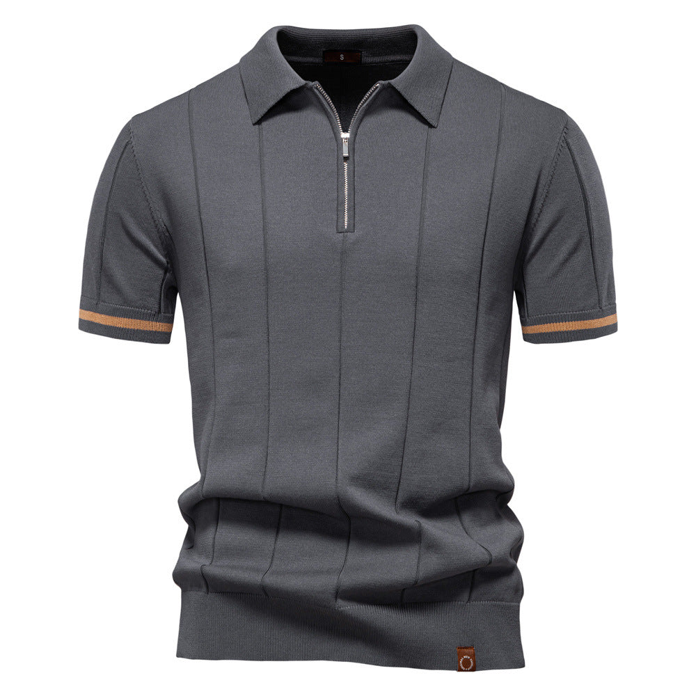 Polo de Meio Zíper | Textura Vertical