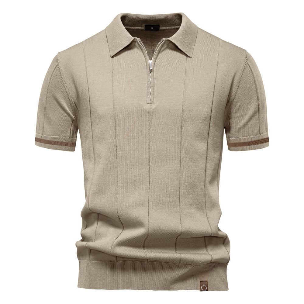 Polo de Meio Zíper | Textura Vertical