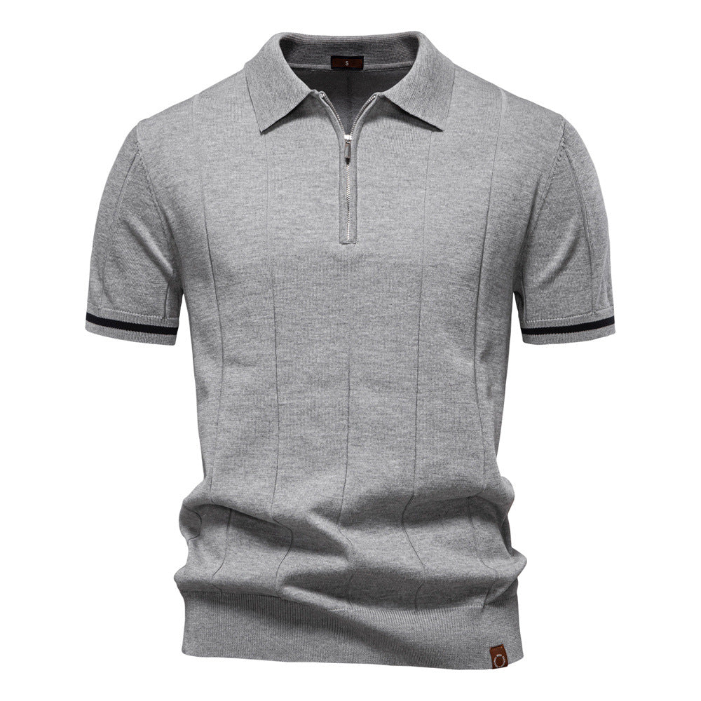 Polo de Meio Zíper | Textura Vertical