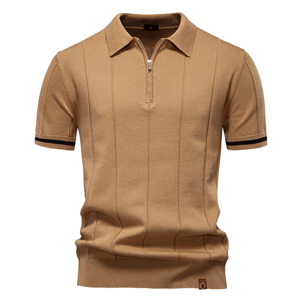 Polo de Meio Zíper | Textura Vertical