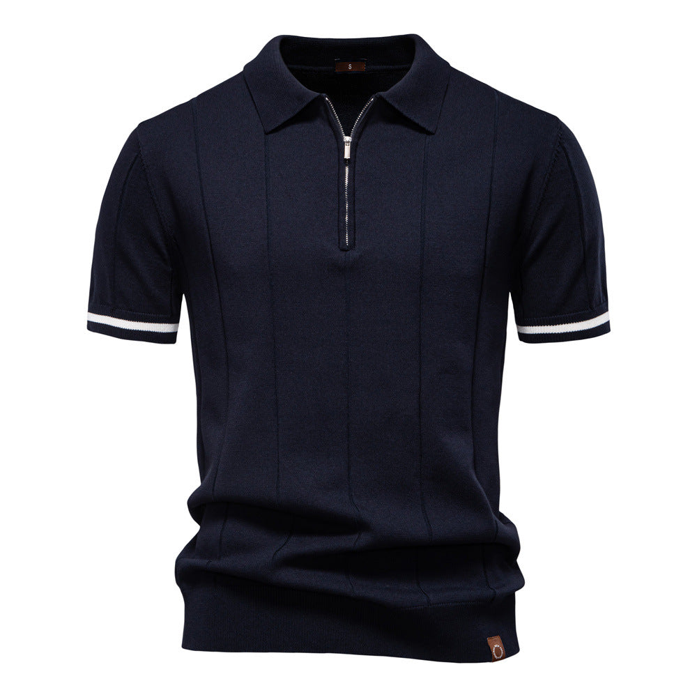 Polo de Meio Zíper | Textura Vertical