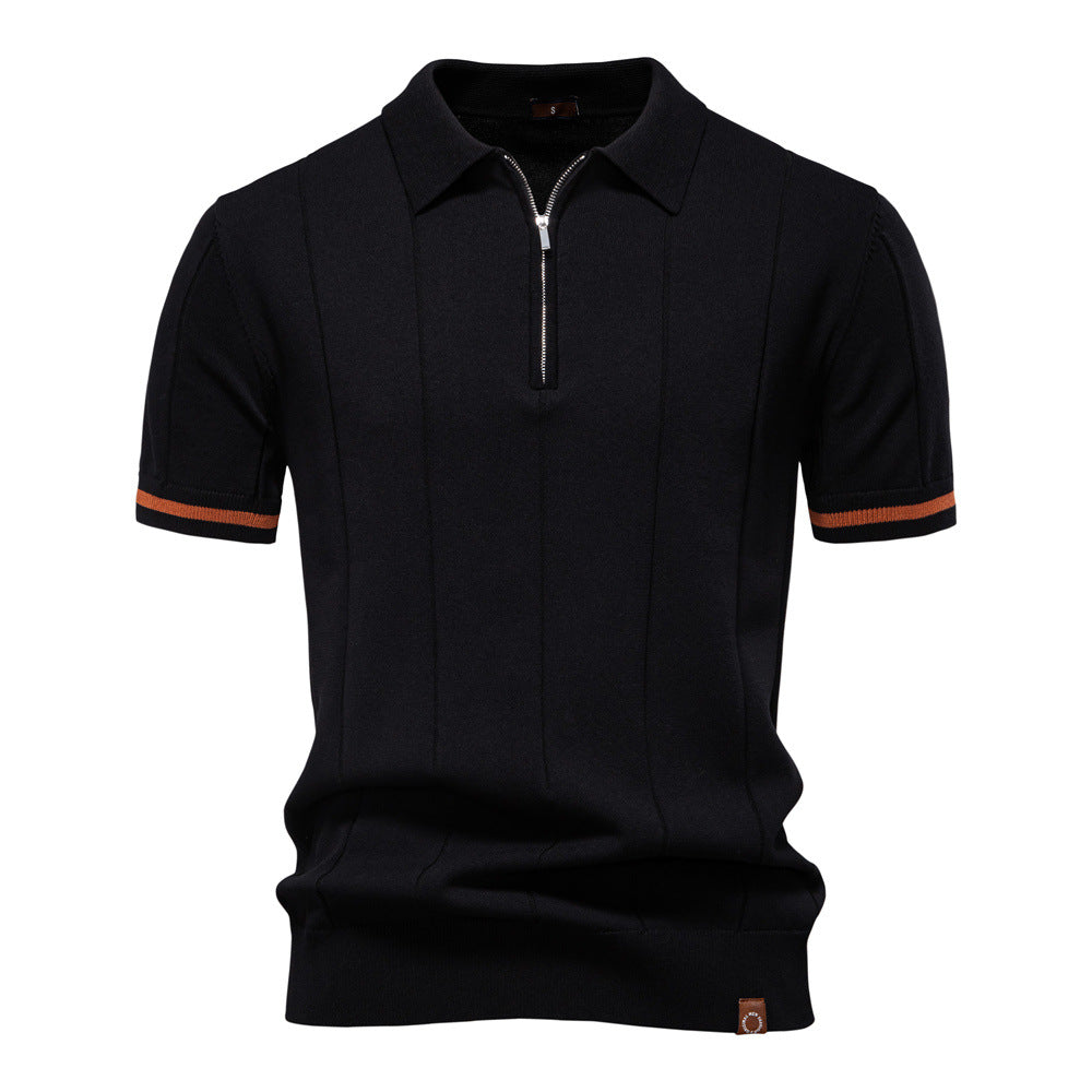 Polo de Meio Zíper | Textura Vertical