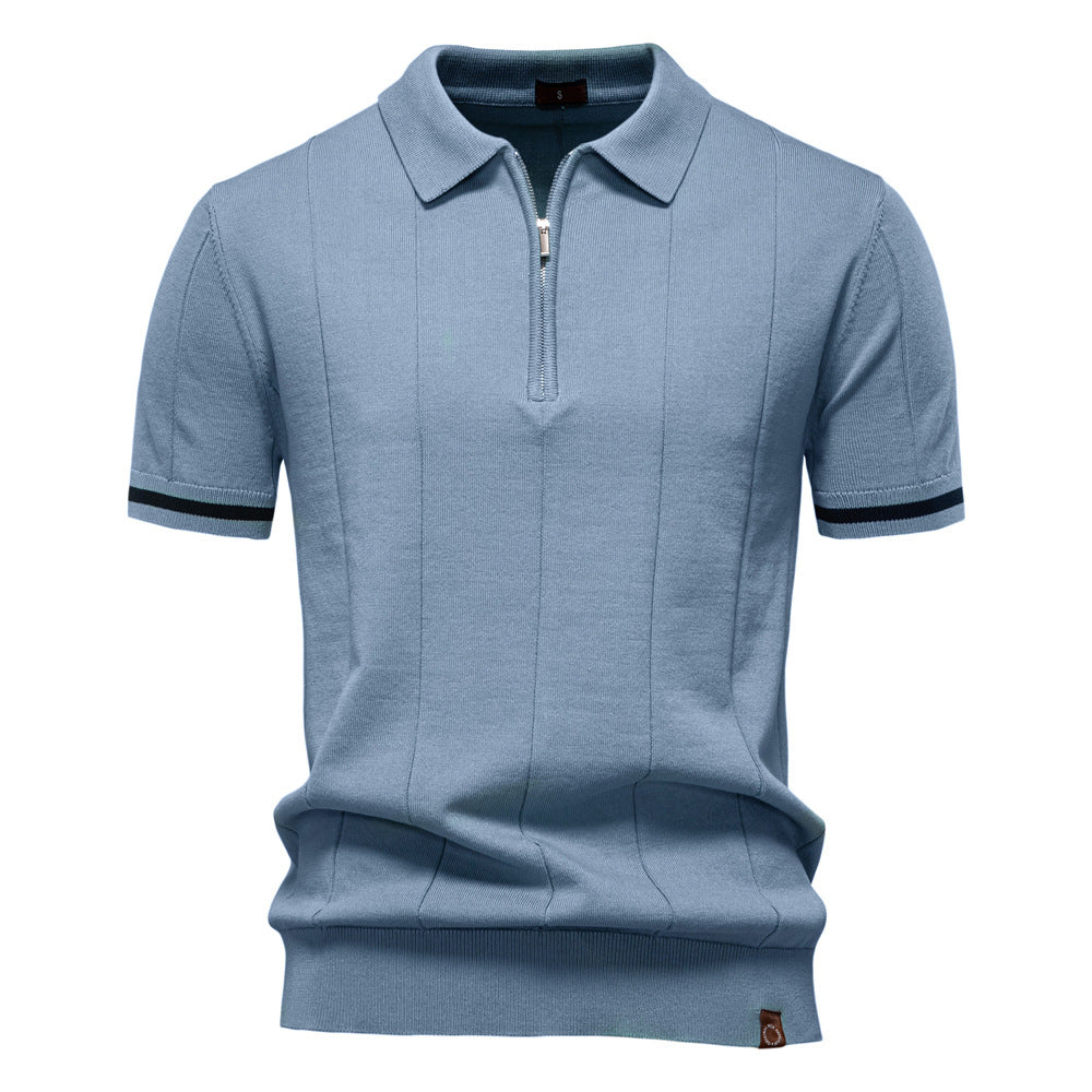 Polo de Meio Zíper | Textura Vertical
