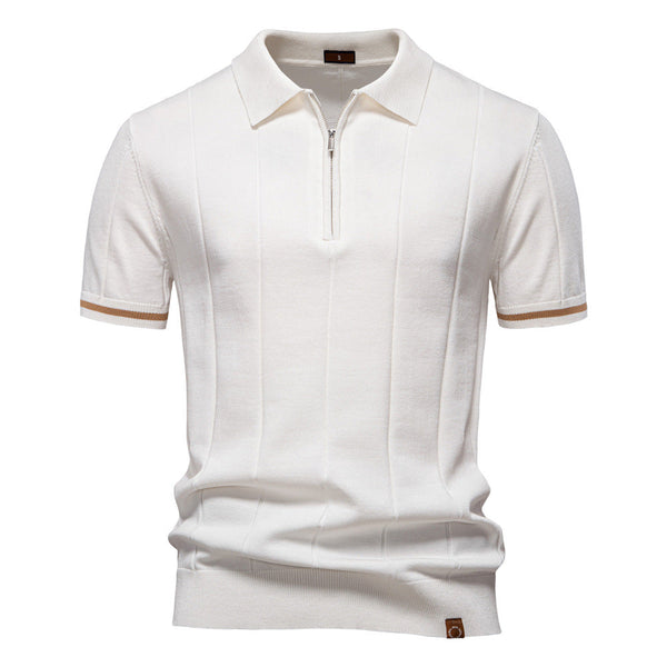 Polo de Meio Zíper | Textura Vertical