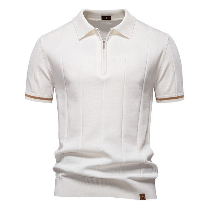 Polo de Meio Zíper | Textura Vertical
