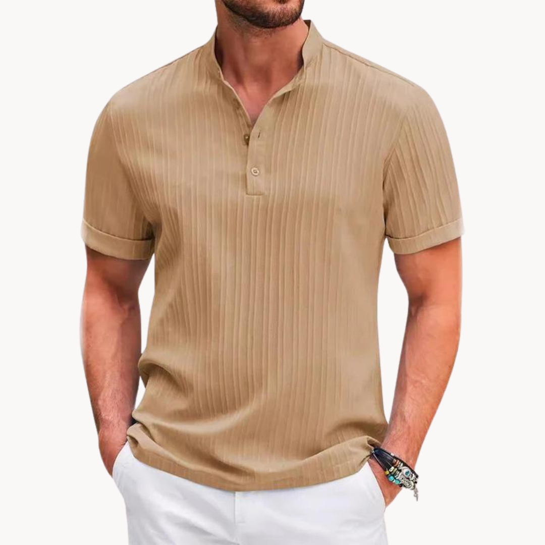 Camisa Polo Henley | Placket Curto Botões