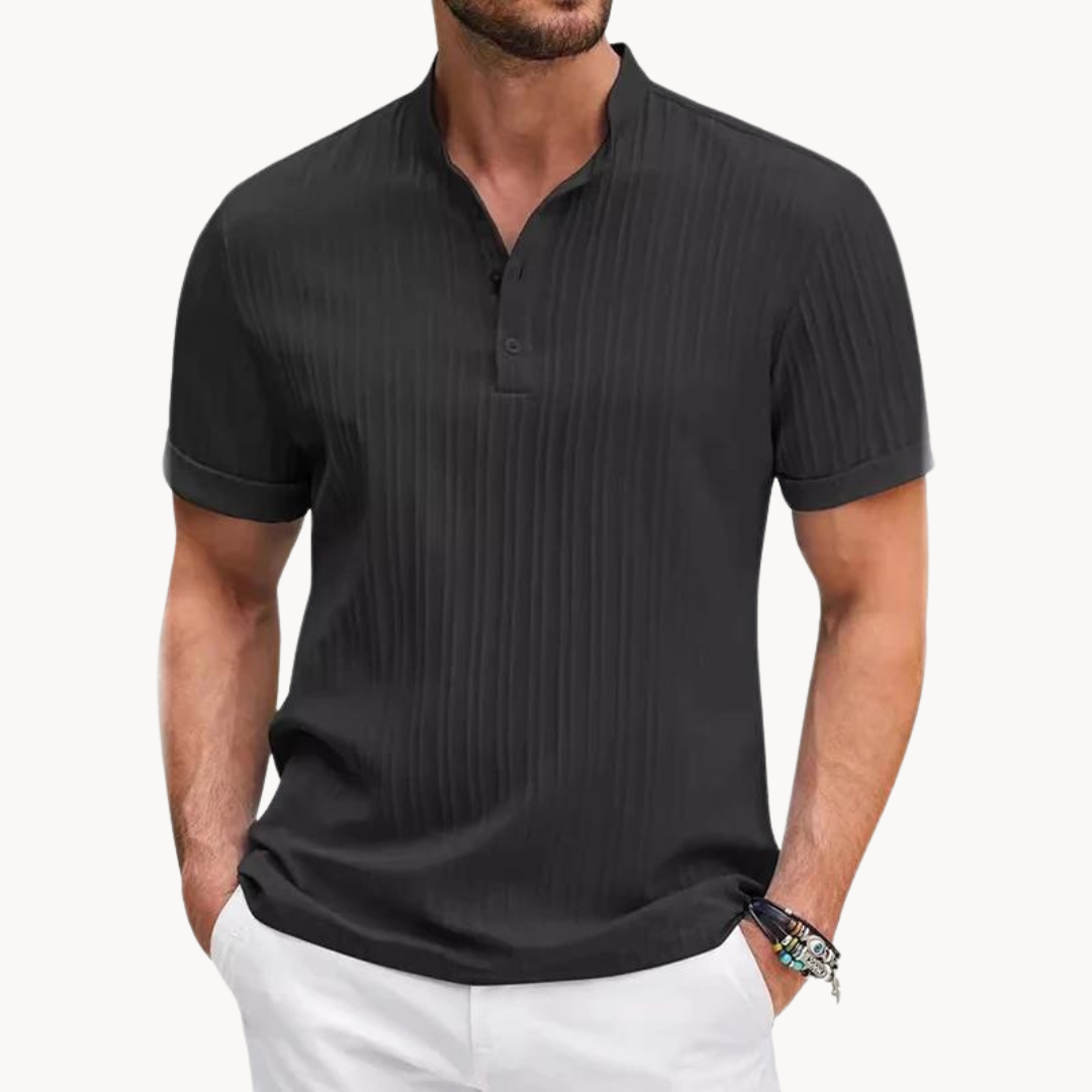 Camisa Polo Henley | Placket Curto Botões
