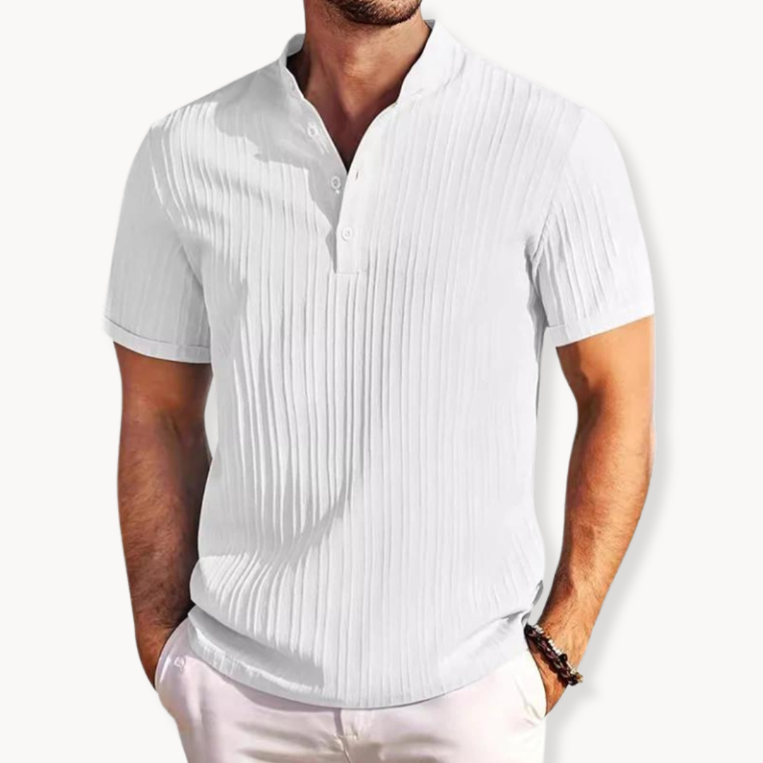 Camisa Polo Henley | Placket Curto Botões