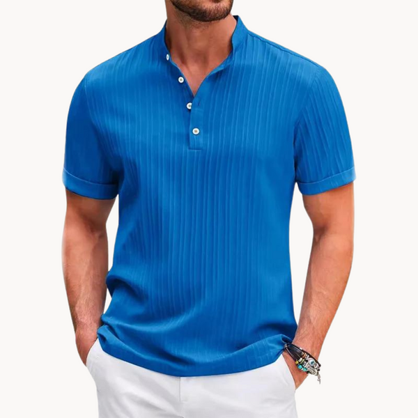 Camisa Polo Henley | Placket Curto Botões