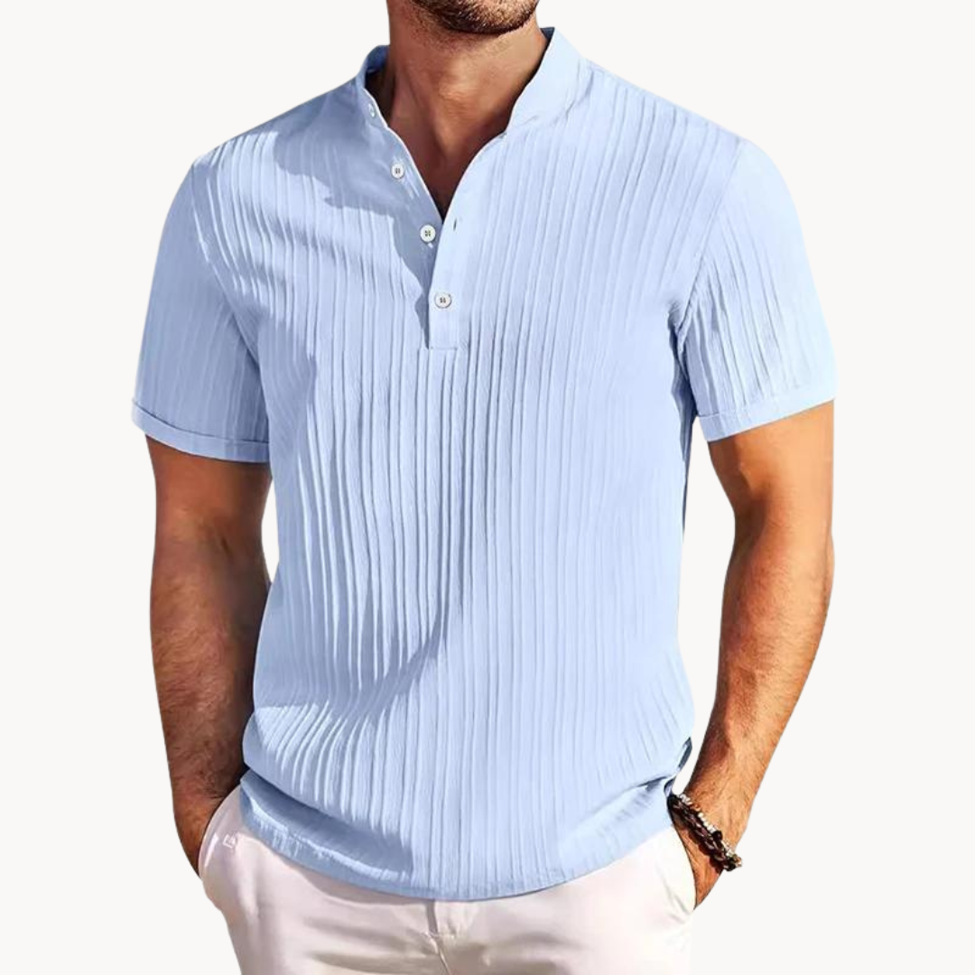 Camisa Polo Henley | Placket Curto Botões