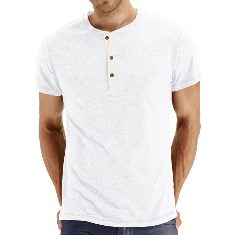 T-Shirt Henley | Malha Macia Gola
