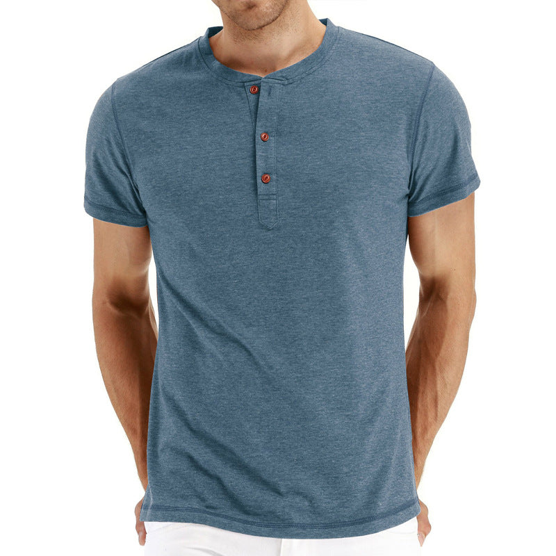 T-Shirt Henley | Malha Macia Gola