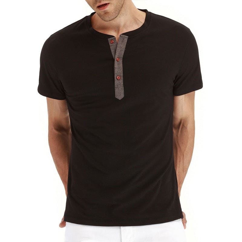 T-Shirt Henley | Malha Macia Gola