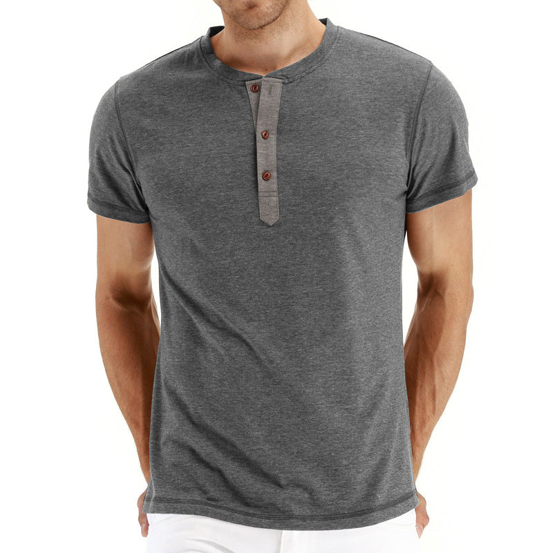T-Shirt Henley | Malha Macia Gola