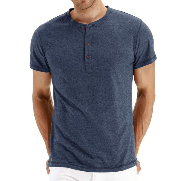 T-Shirt Henley | Malha Macia Gola