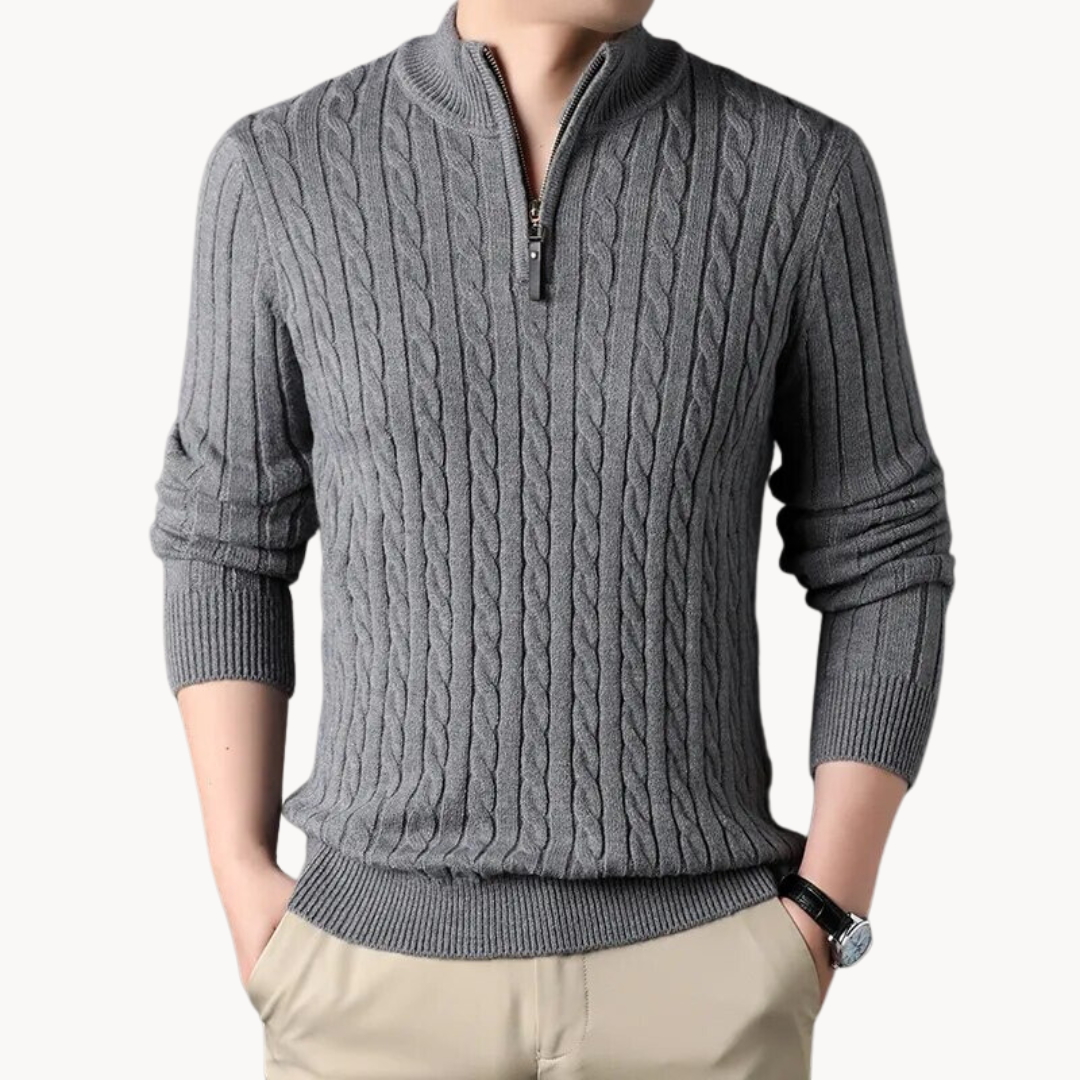 Anselmo | Pullover Malha Zíper Curto
