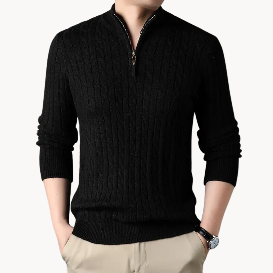 Anselmo | Pullover Malha Zíper Curto