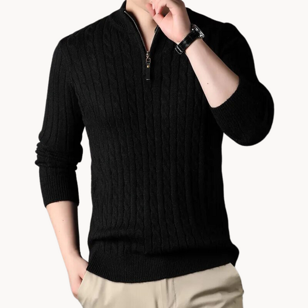 Anselmo | Pullover Malha Zíper Curto